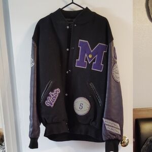 Holloway Black and Purple Varsity Jacket